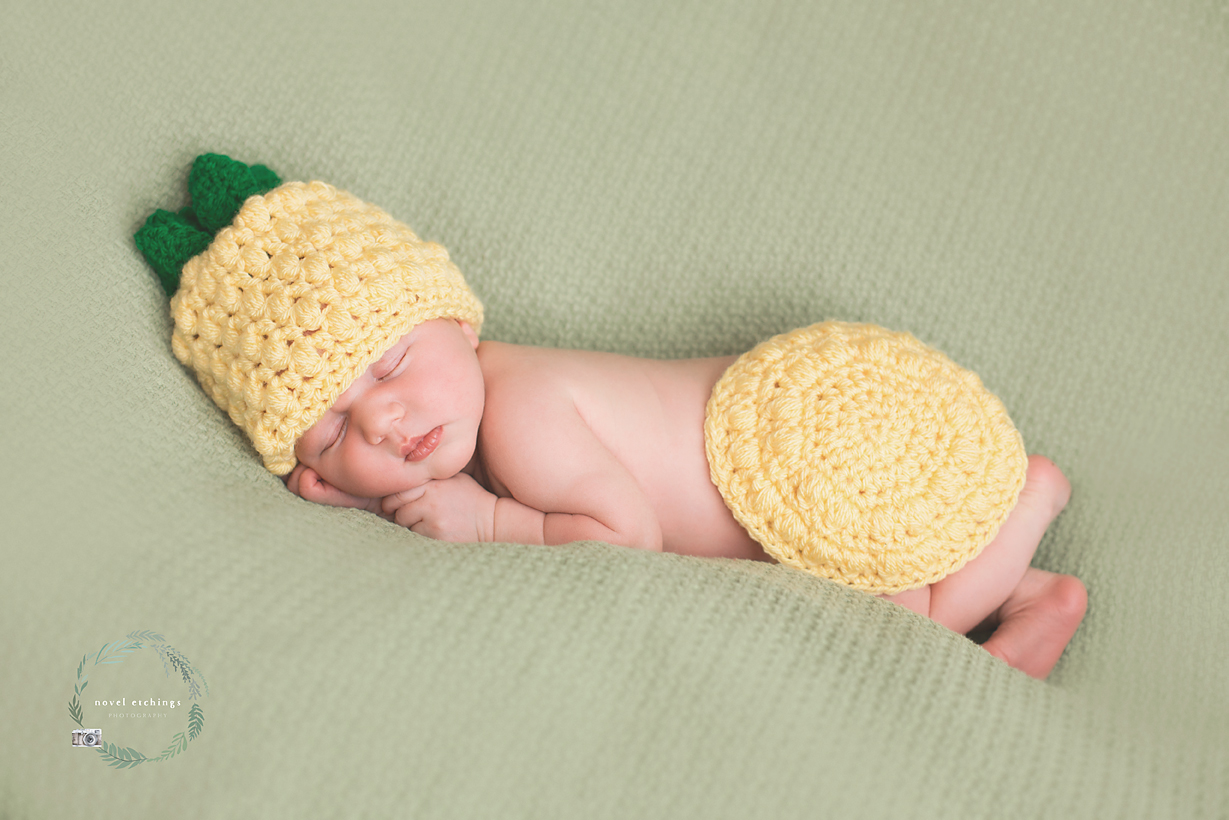 THNLife Newborn Pineapple Baby Set Crochet Pattern Ashley Leither